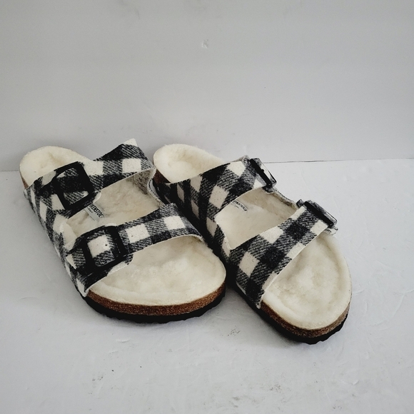 New Birkenstock Men\'s Arizona Rivet Shearling Sandal Plaid Wool ,Size 11 - 11,5 main image 8